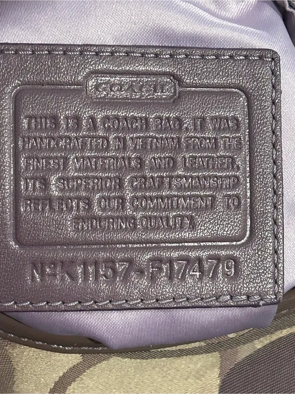 Coach Penelope Optic Signature sateen and leather crossbody bag lavender khaki - Image 8
