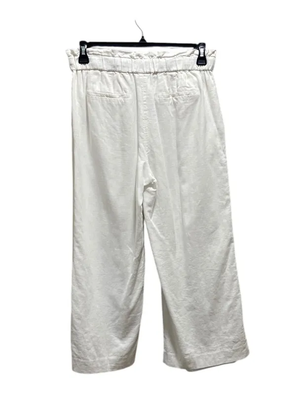 1901 Linen Blend Lined Pants White Size M Beach Coastal Minimalist Vacation Cute - Image 12
