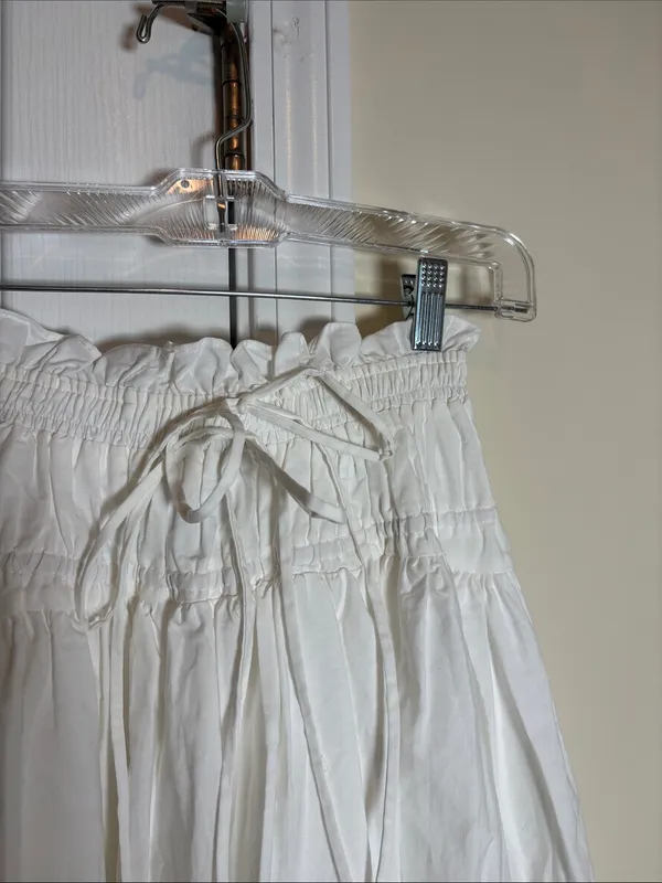 Moon River White Eyelet Midi Skirt with Scalloped Hem - Image 7