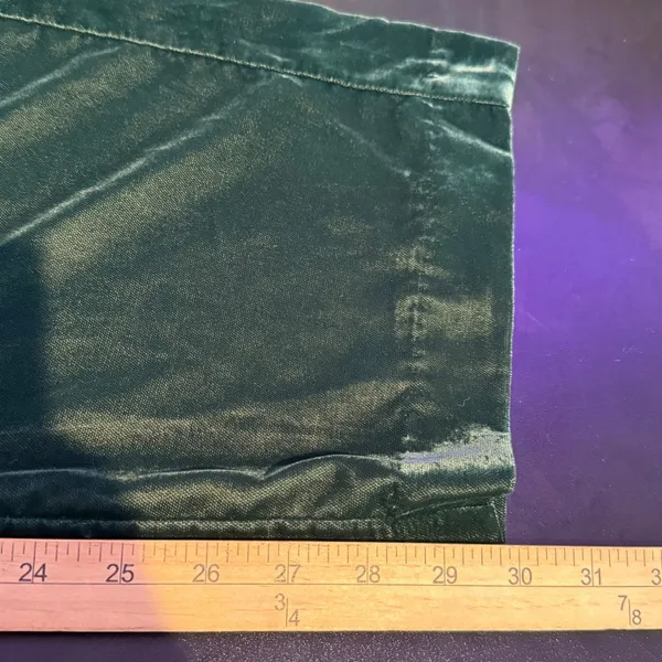 Old Navy Green Velvet Wide Leg Pants Womens L Taylor Trouser Holiday Flare - Image 11