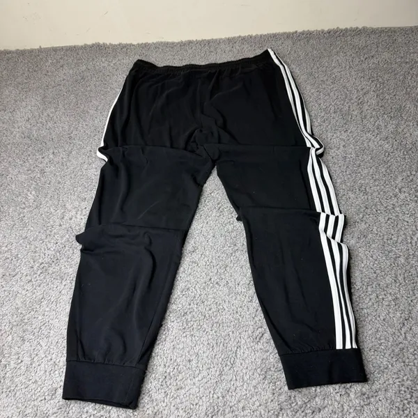 Adidas Womens Tracksuit Set Black White 3 Stripe Hoodie Large Joggers XL Pants - Image 3