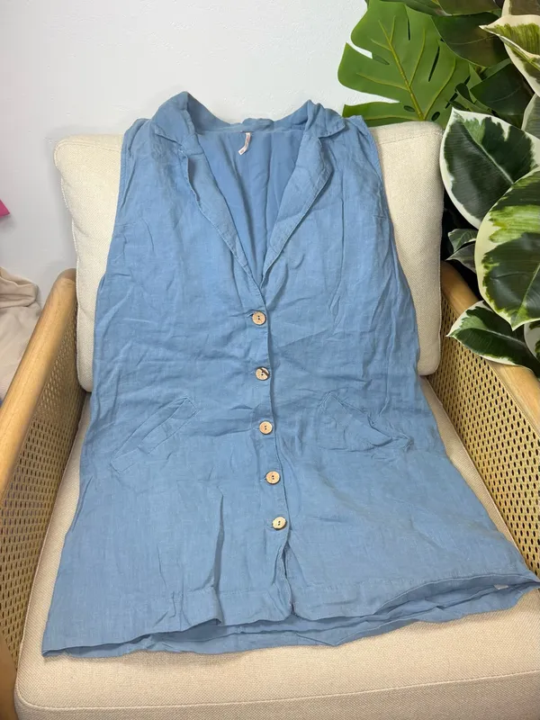 Free People Nue Linen Mini Dress Size XS - Image 4