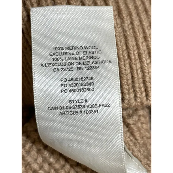 Aritzia Babaton 100% Wool Guell Women's Brown Ribbed Sweatshirt Sweater Top Sz S - Image 6