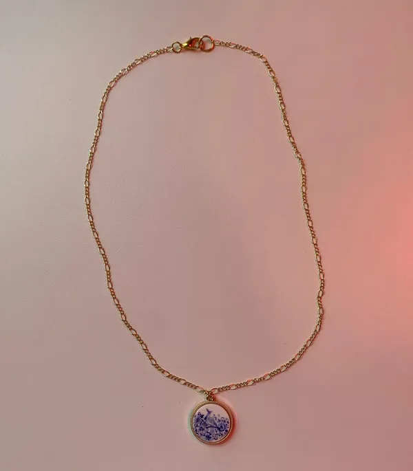 Handmade gold mosaic necklace - Image 3