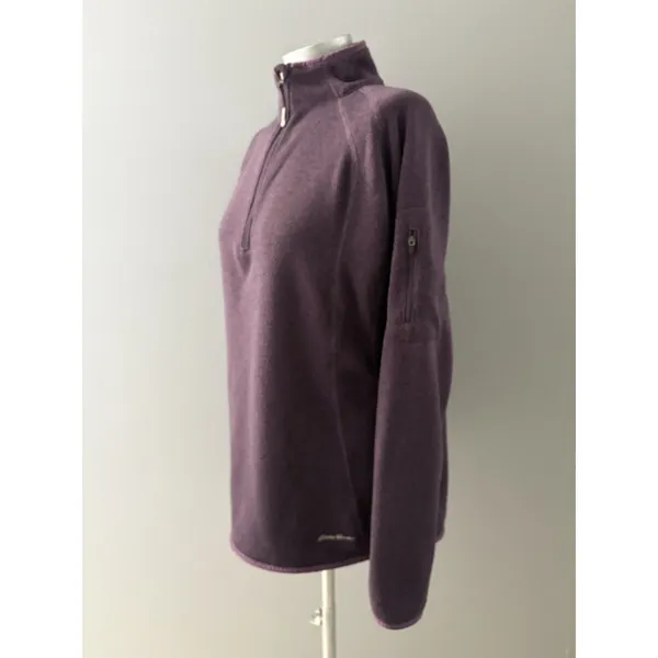 Eddie Bauer Dusty Purple Fleece 1/4 Zip Pullover Jacket Women’s Size XL - Image 3
