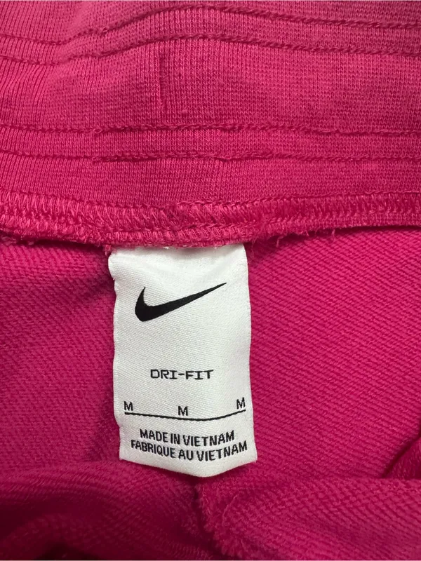 Nike Raspberry Pink Fleece Joggers with White Swoosh - Image 5