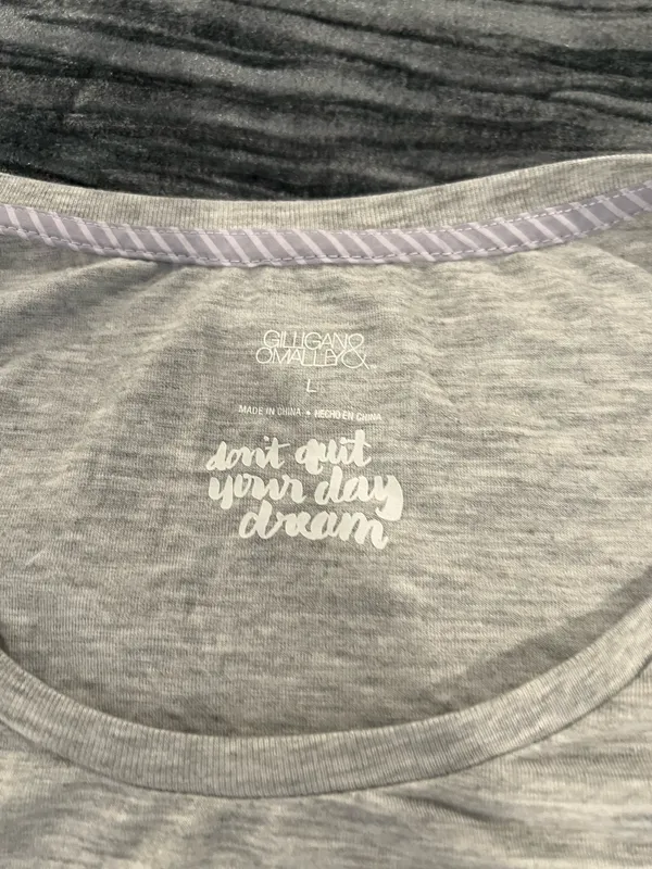 Gray Women's Pj Top by Gilligan & O’Malley Size L - Image 2
