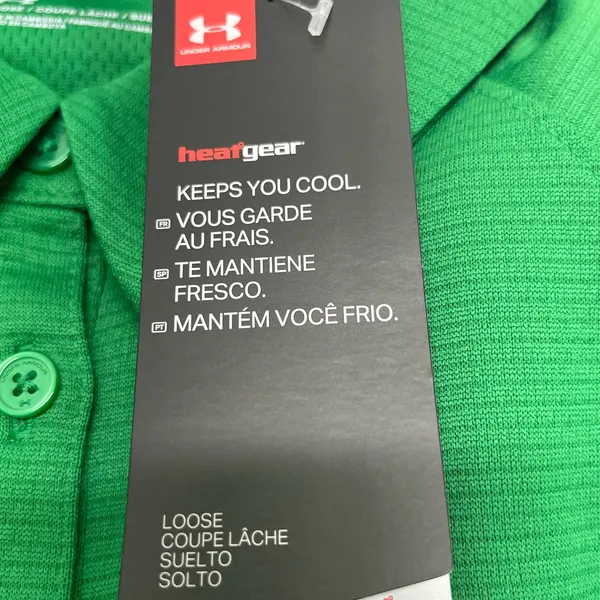 Under Armour HeatGear Polo Women Vibrant Sz S Green‎ Loose Fit Athletic Workout - Image 2