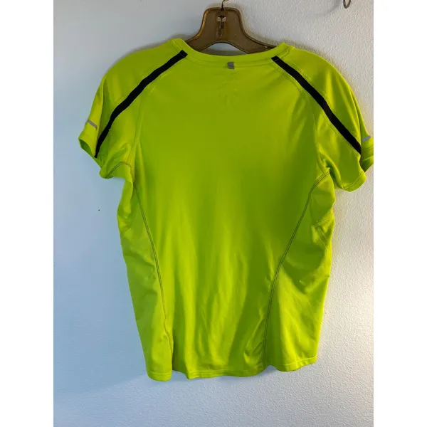Nike Dri-FIT Running Shirt Neon Volt Green Short Sleeve Active Top Womens Medium - Image 2