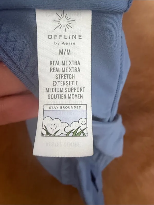 OFFLINE By Aerie Real Me XTRA Ruffle Sports Bra in marled blue M - Image 6