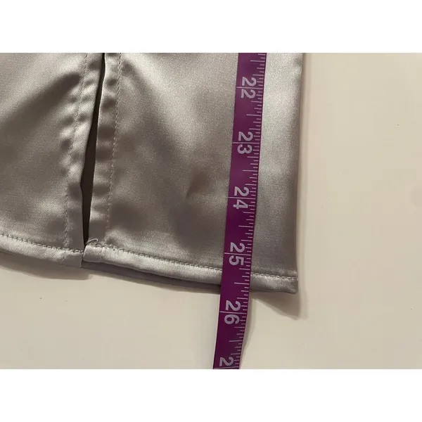 Wild Fable Silver Satin Bell Sleeve A-Line Mini Dress Size M - Image 5