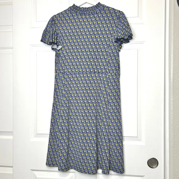 Lark & Ro Floral Print Ruffle Neck Short Sleeve Dress Size‎ 14 - Image 3