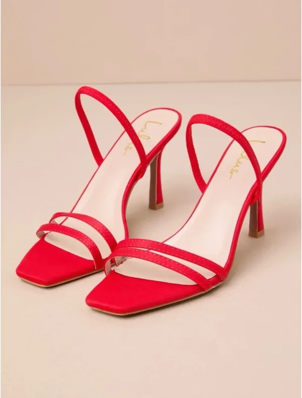 Lulus Red slingback heels - Image 4