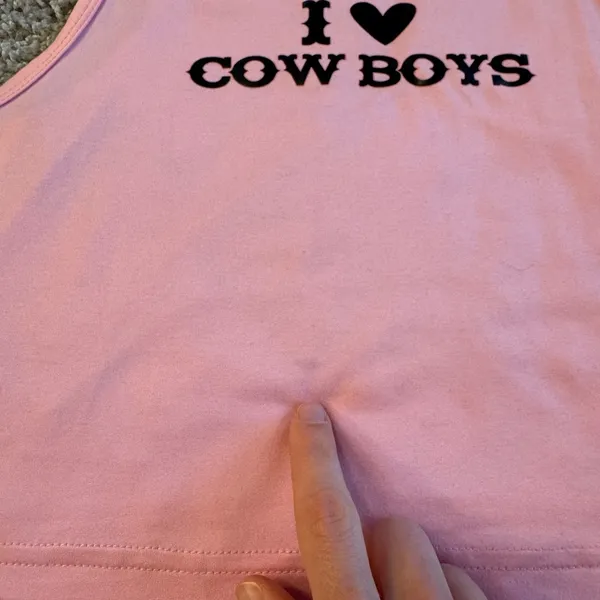I Love Cowboys Pink Tank Top - Image 7