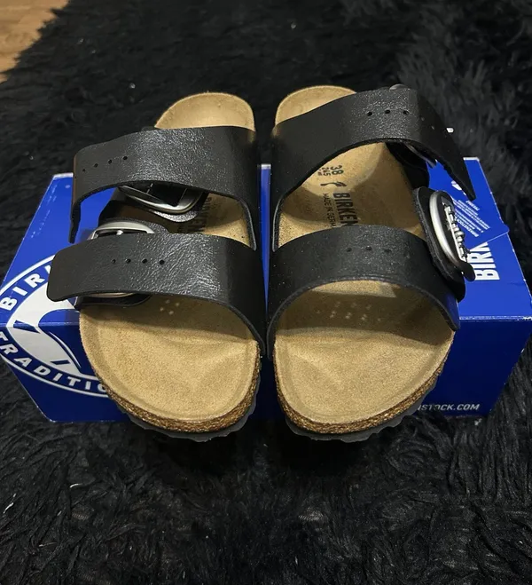 BIRKENSTOCK Arizona black gladiator sandals slippers shoes women’s eur 38 new - Image 2