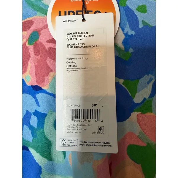 Walter Hagen P11 Women's XS P11 UV Protection Quarter Zip Floral Athleisure New - Image 7