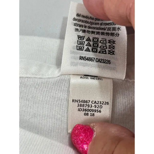 PINK - Victoria's Secret Gold Sequin Dog Campus Oversized‎ Tee Women XS White Black - Image 9