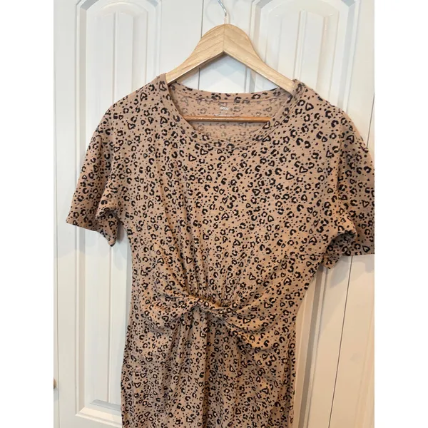 Aerie Tan Animal Print Twist Waist‎ Dress Size Small - Image 3