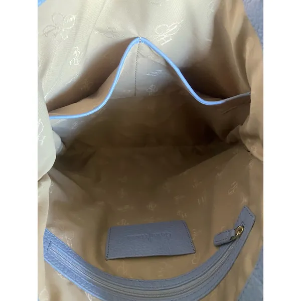 Cole Haan Village II Marcy Market Tote Bag Purse Pebbled Leather‎ Light Blue - Image 12