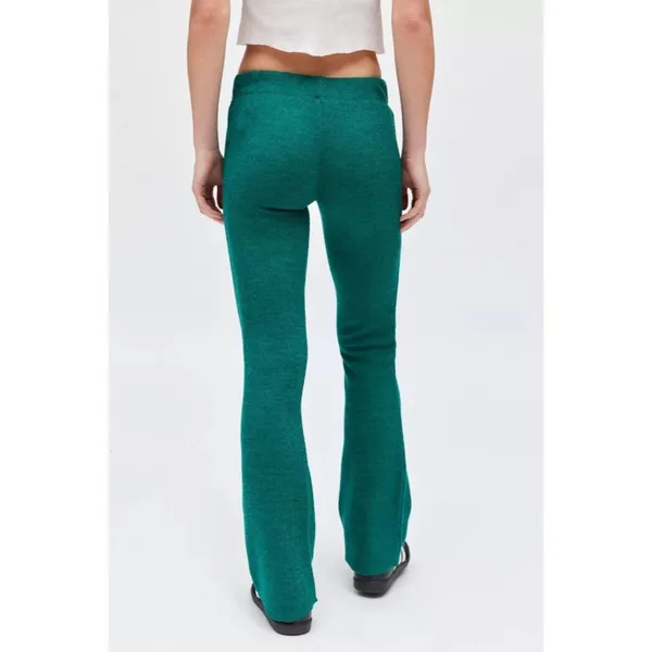 Urban Outfitters Farrah Knit Kick Flare Pant Size Small Green Bootcut Pull On - Image 2