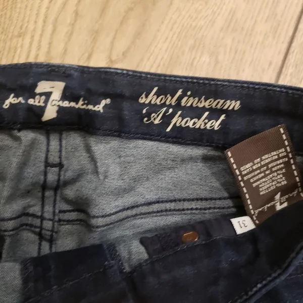 7 For All Mankind Womens 31 Short A‎ Pocket Denim Flare Boot Jeans - Image 2