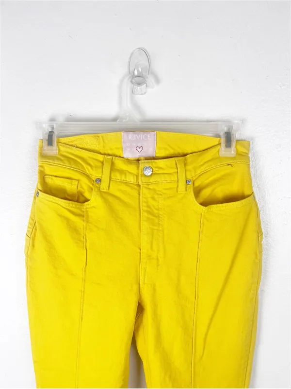 Revice Denim Venus Flare Star Golden Yellow High Rise Jeans Size 30 Boho Retro Casual - Image 9