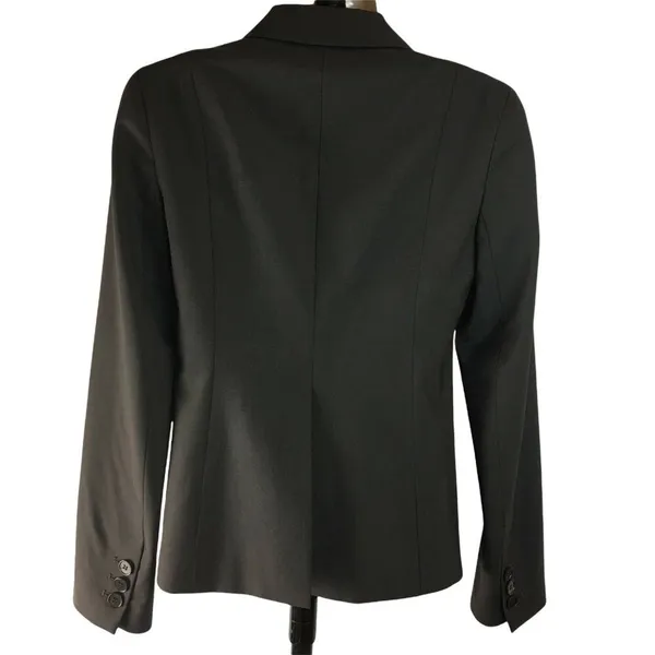 Theory Womens Fitted Wool Blazer Smokey Gray Lined Pockets One Button Size 0 u - Image 3