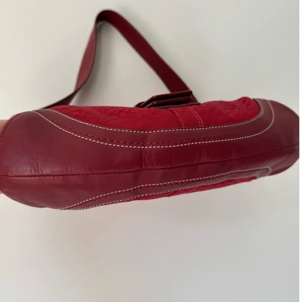 Cherry Red F10926 Y2K Soho Bag Signature little c Jacquard - Image 5