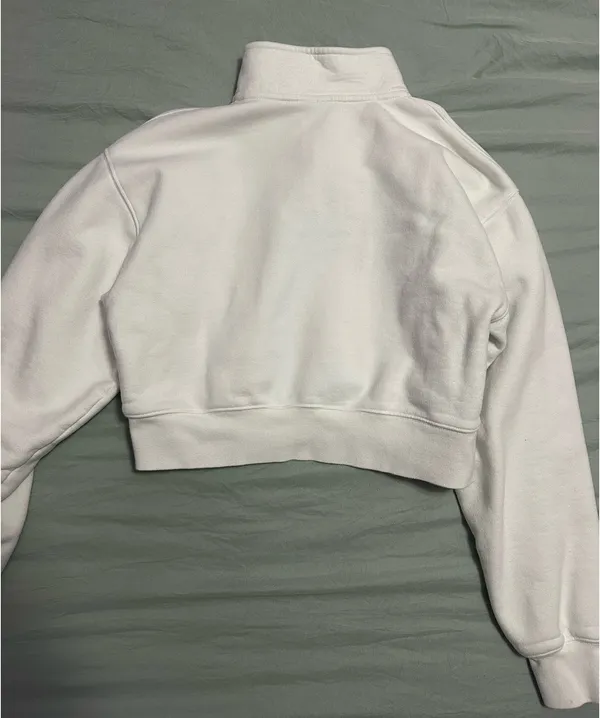 TNA Aritzia White Cropped Quarter Zip - Image 3