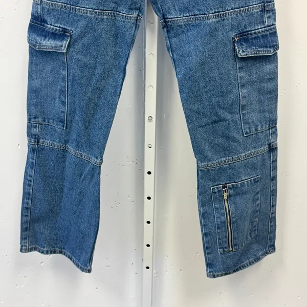 Edikted Denim Cargo Carpenter Jeans Straight Leg Multi Pocket Women's Size S - Image 5
