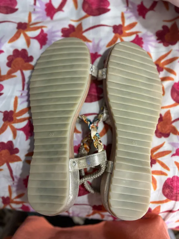 Bejeweled Gold Braided T-Strap Sandals ✨ NWOT - Image 5