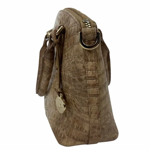 Brahmin Duxie Melbourne Leather Satchel Bag Crossbody Bag Tan - Image 8