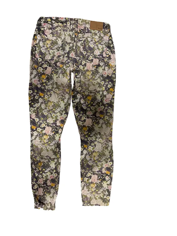 Madewell Floral Print Straight-Leg Pants in Gray, Pink, Yellow, Green - Image 2
