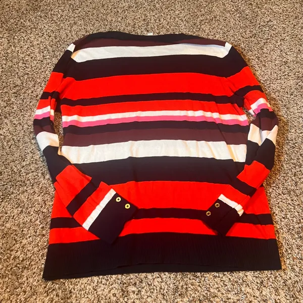 LOFT Outlet Women's XL Striped Knit Sweater Crew‎ Neck Long Sleeve Casual - Image 6