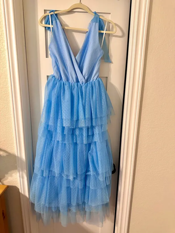 Just Be Red Dress Boutique Blue Tulle Dress - Image 2