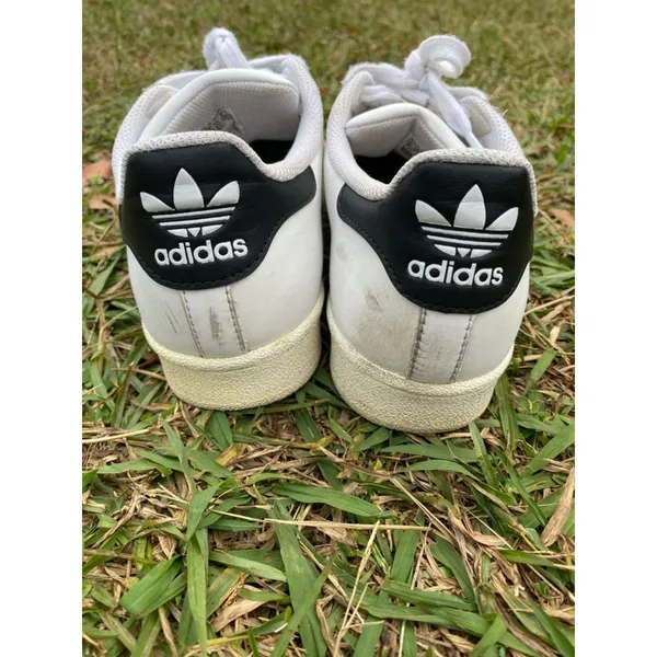 Adidas Superstar White Black Striped Sneakers‎ 9.5 Classic Streetwear Quiet Luxe - Image 6
