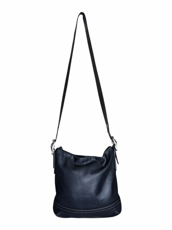 Vintage Coach 1415 Soho Slim Black Leather Hobo Fringe Tassel Shoulder Bag Y2K - Image 4