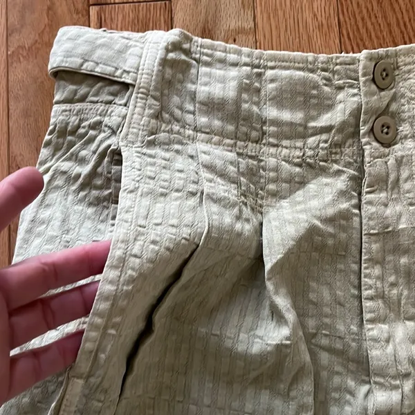Free People Women's Trousers seersucker cargo style wide leg pants pleated waist - Image 4