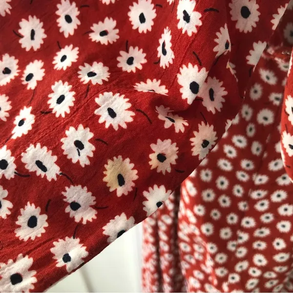 Faithfull the Brand Playa Red Floral Cropped Wide Leg Jumpsuit Tie Back XS 2 - Image 9