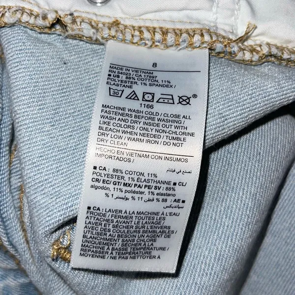 Old Navy OG Super Straight High Rise Distressed‎ Denim Jeans Size 8 - Image 4