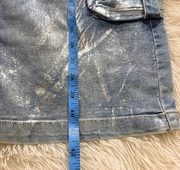 Vibrant M.I.U. Metallic Wide leg Cargo Denim Pants - NWT - Womens Size L 32”W - Image 14