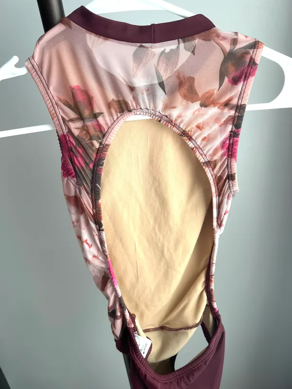 Second Skin Dancewear Floral Leotard With Open Back - Image 2
