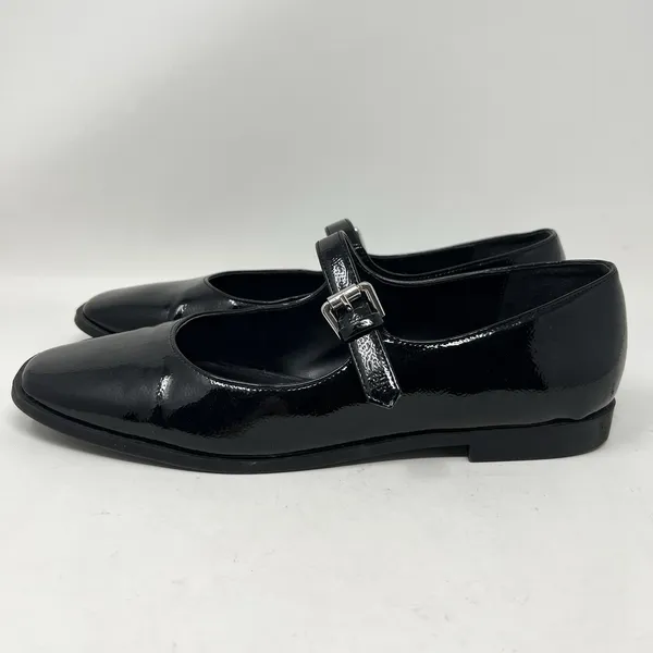 Steve Madden Solanna Mary Jane Flats Women's Size 10M‎ Black Patent Faux Leather - Image 4