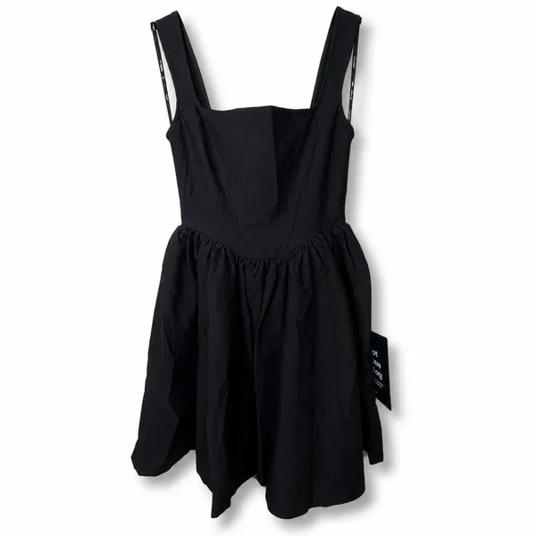 NEW Lulus Gazelle Black Ponte Knit Square Neck Princess Skater Mini Dress XS - Image 6