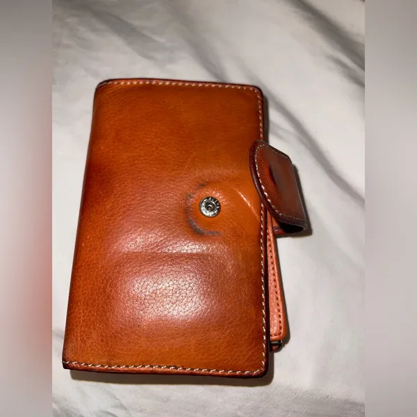 Vintage Brown Leather Wallet Genuine Leather AS IS - Image 3