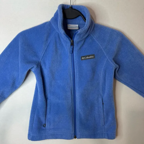 Columbia Fleece Jacket Youth Girls XS 6/7 Blue Full Zip Up Soft Warm Outdoor NEW - Image 9