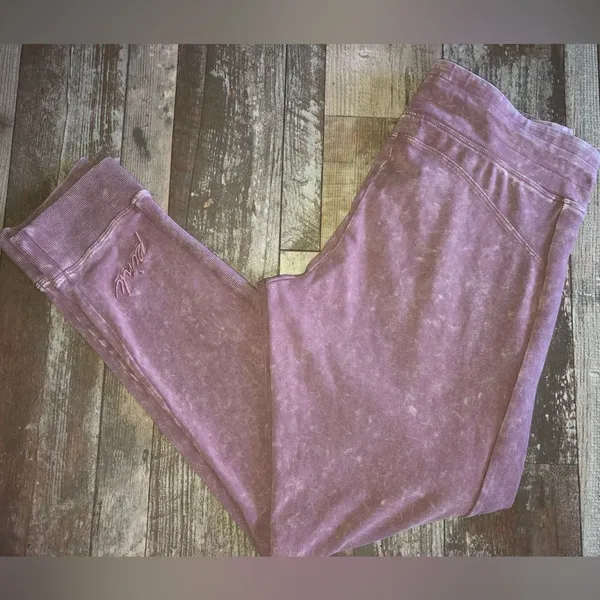 PINK by Victoria secret acid washed cotton campus drawstring yoga pants Sz Lg - Image 5
