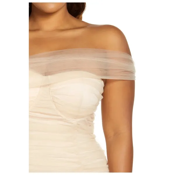 Lavish Lice NWT Ruched Off The Shoulder Sheath Dress Size UK/20, US/16 - Image 4