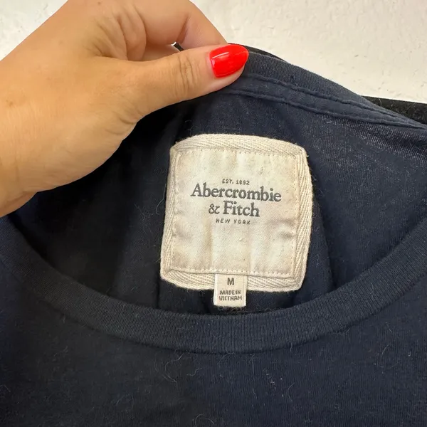 Y2k Abercrombie Peace Love Moose graphic tee navy - Image 4