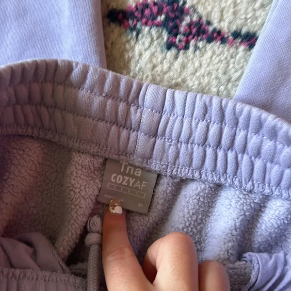 TNA Aritzia COZYAF Fleece Joggers in Purple - Image 3